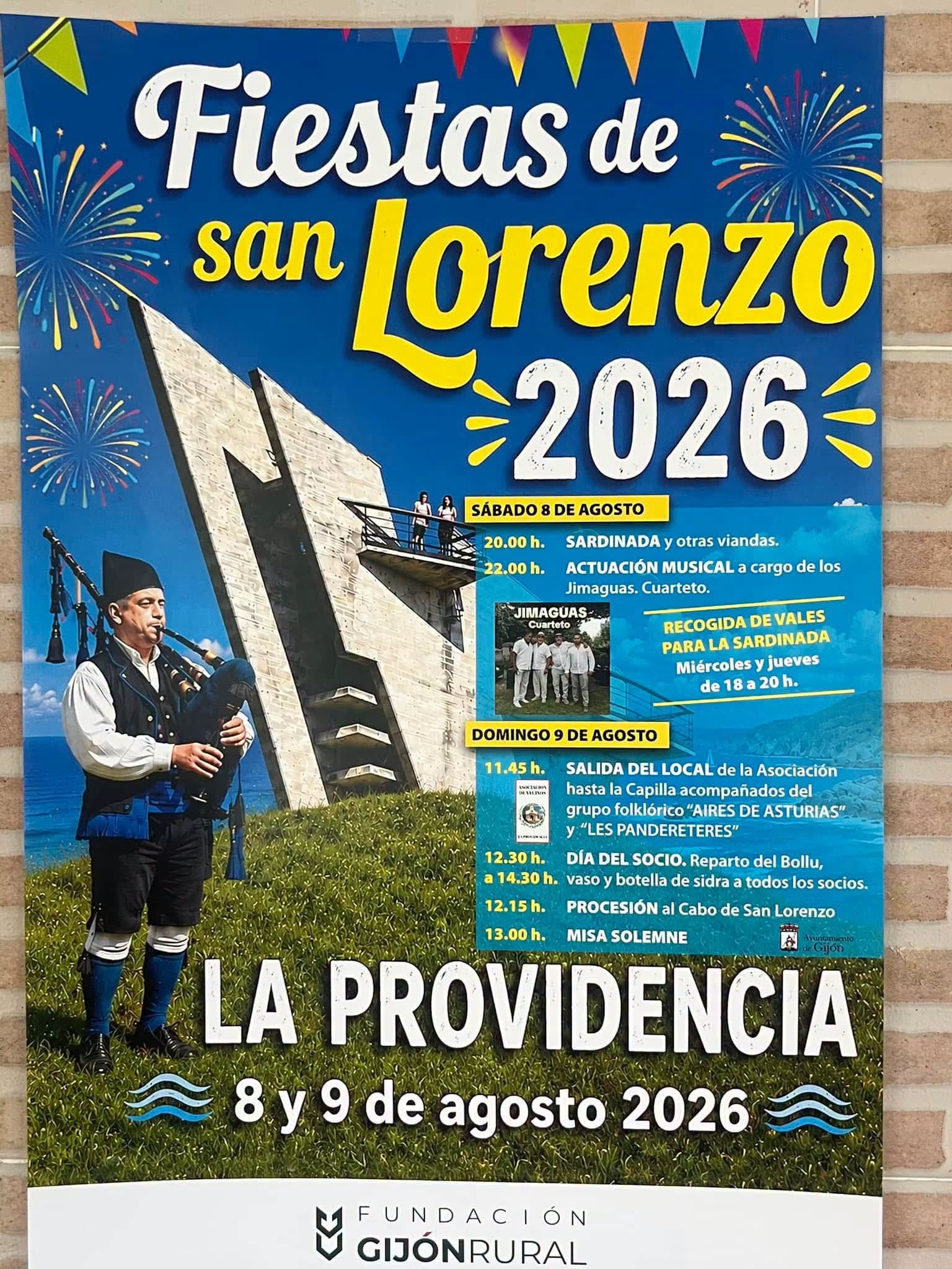 Cartel de las Fiestas de San Lorenzo 2026 en La Providencia, Gijón