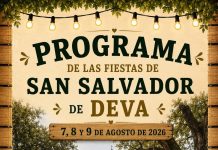 Deva celebra las fiestas de San Salvador del 7 al 9 de agosto Cartel del programa de las fiestas de San Salvador de Deva 2026, Gijón