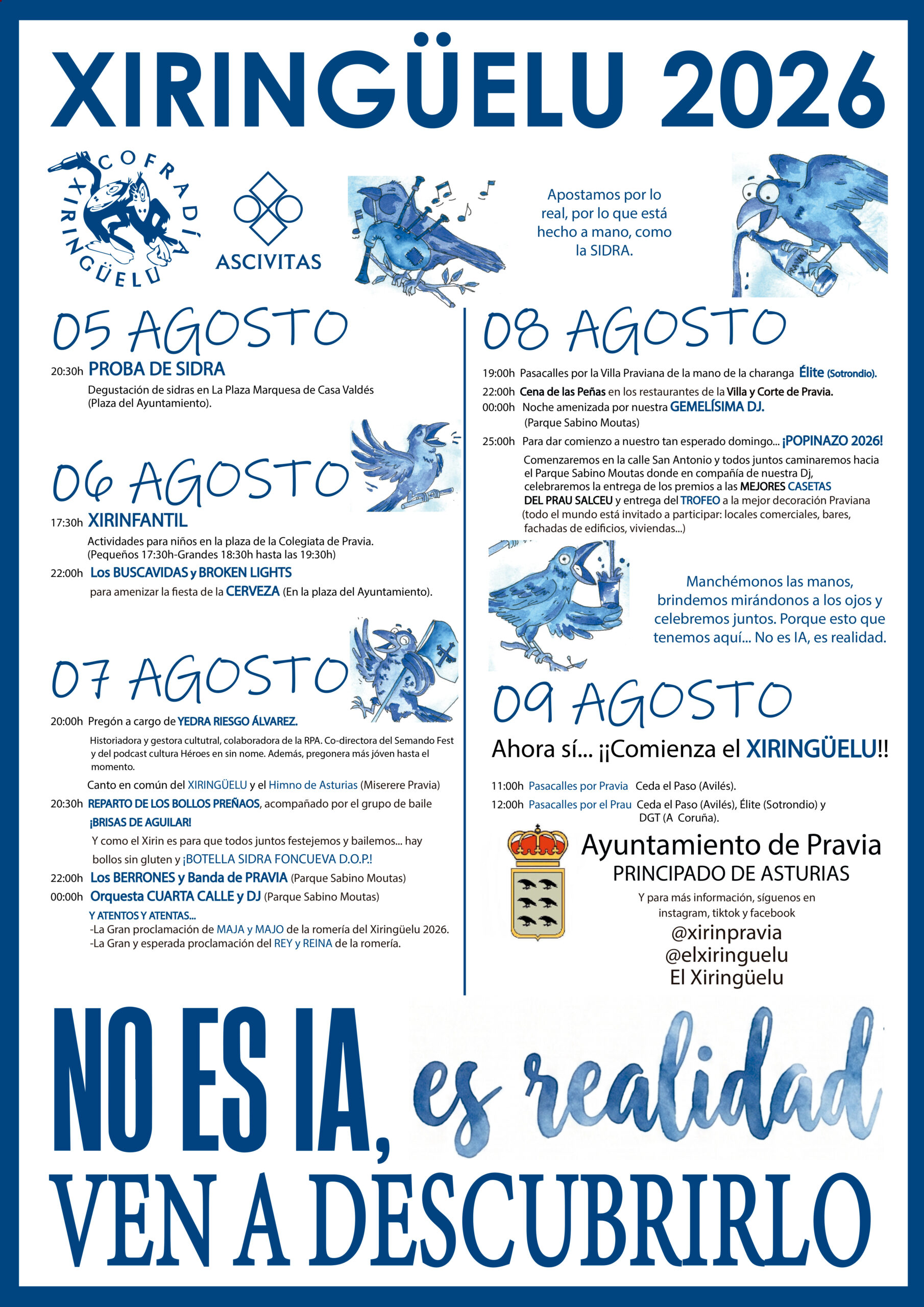 Cartel del Xiringüelu 2026, fiestas de Pravia, Asturias